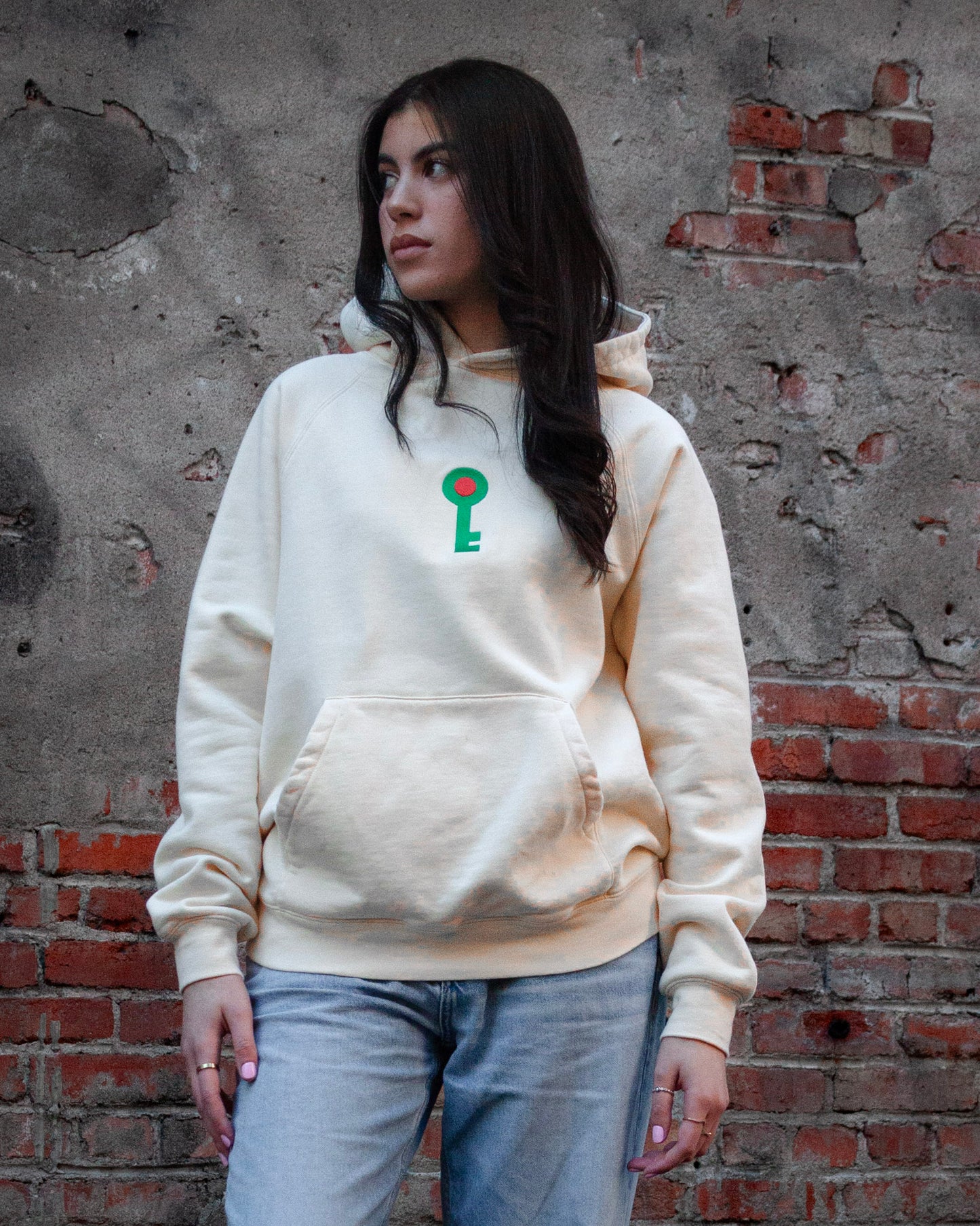 Key of Return Hoodie — key emblem detail, Palestinian right of return symbol — FALASTIN