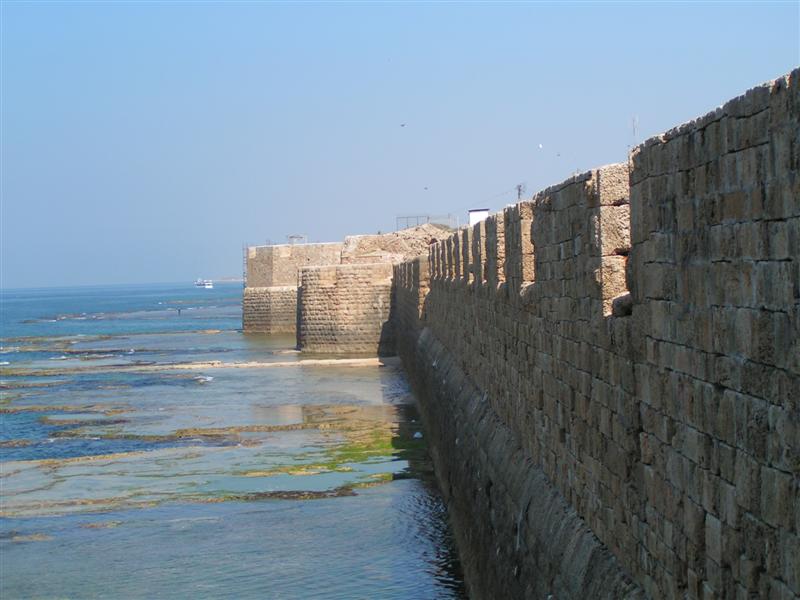 Historical view of Akka (Acre), the walled port city of northern Palestine