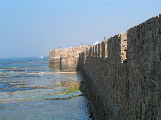 Historical view of Akka (Acre), the walled port city of northern Palestine