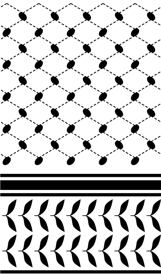 Palestinian keffiyeh — the iconic black-and-white checked headscarf