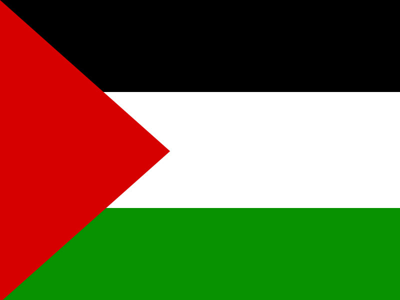 The Palestinian flag — the red, white, green, and black colors each carry historical meaning