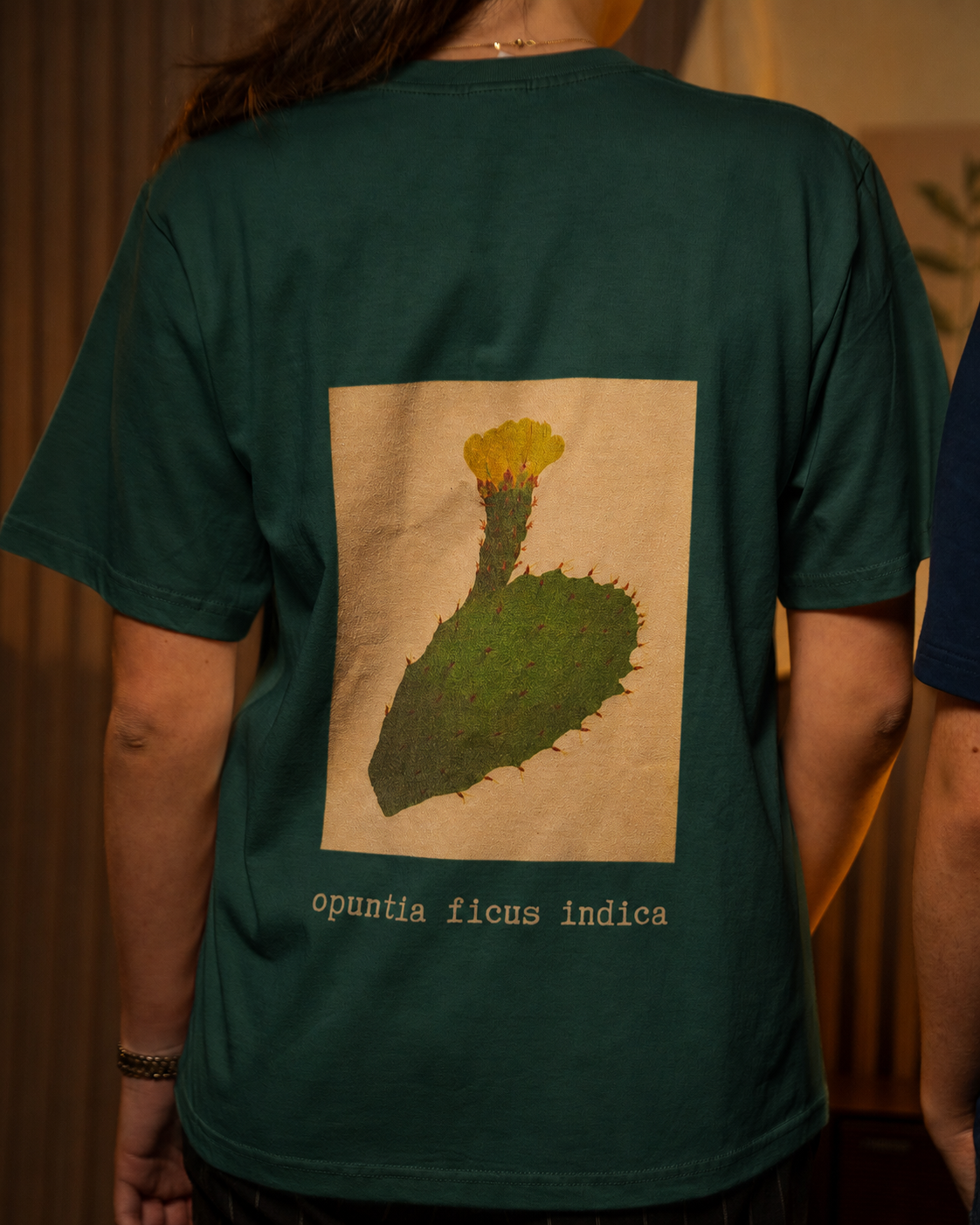 Cactus Flower T-Shirt in Green — model back