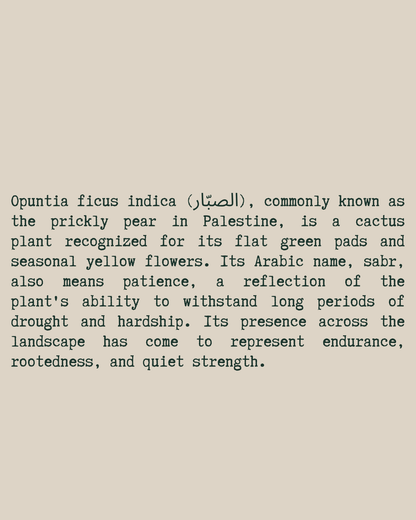 Cactus Flower T-Shirt close-up text — Beige
