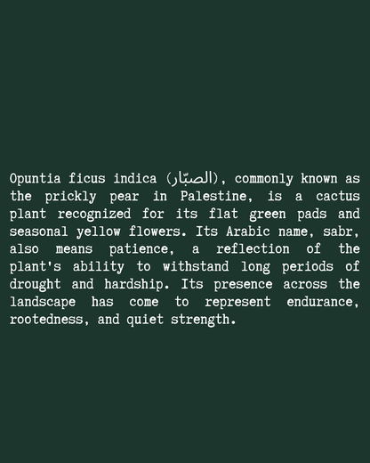 Cactus Flower T-Shirt close-up text — Green