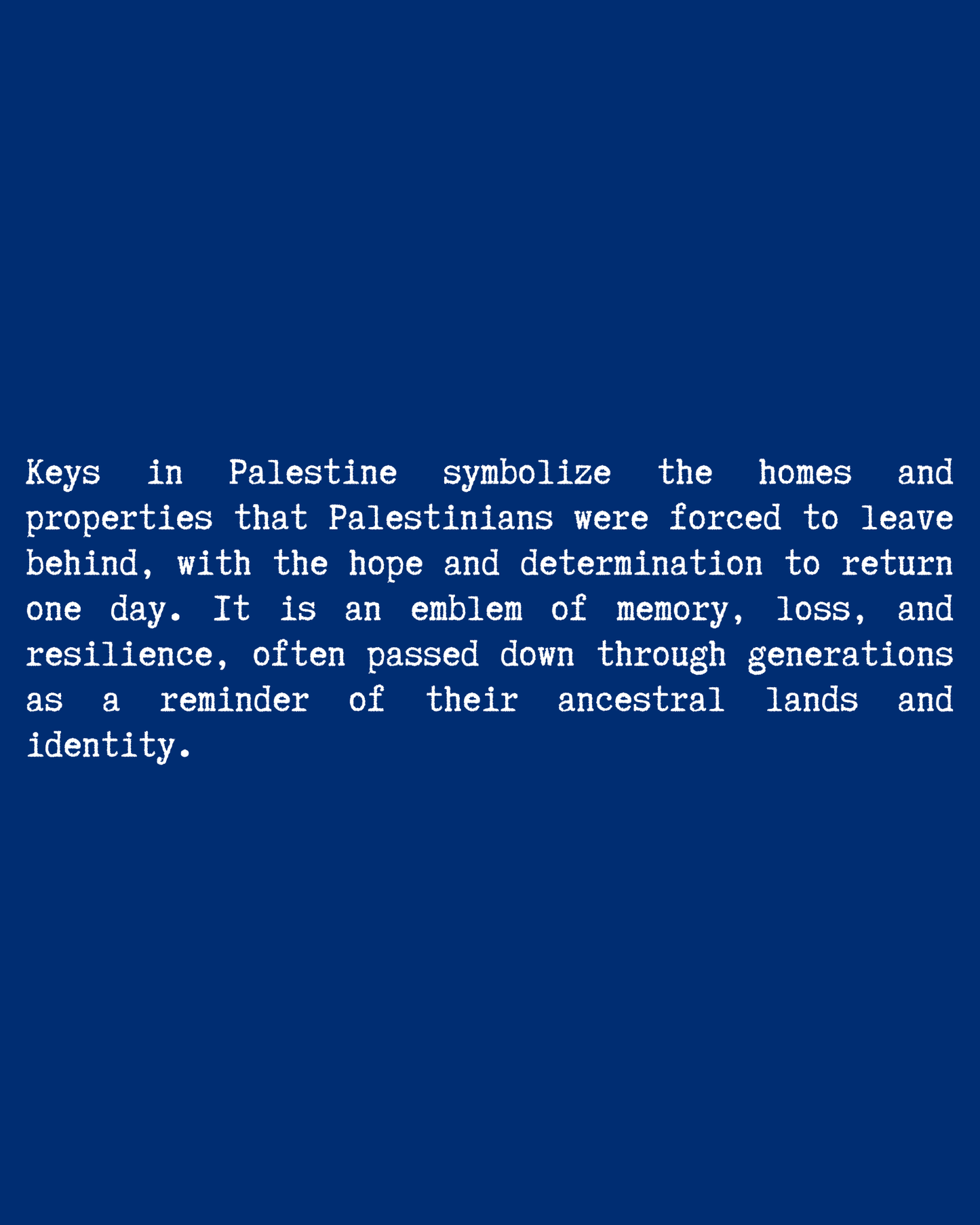 Key of Return T-Shirt close-up text — Blue