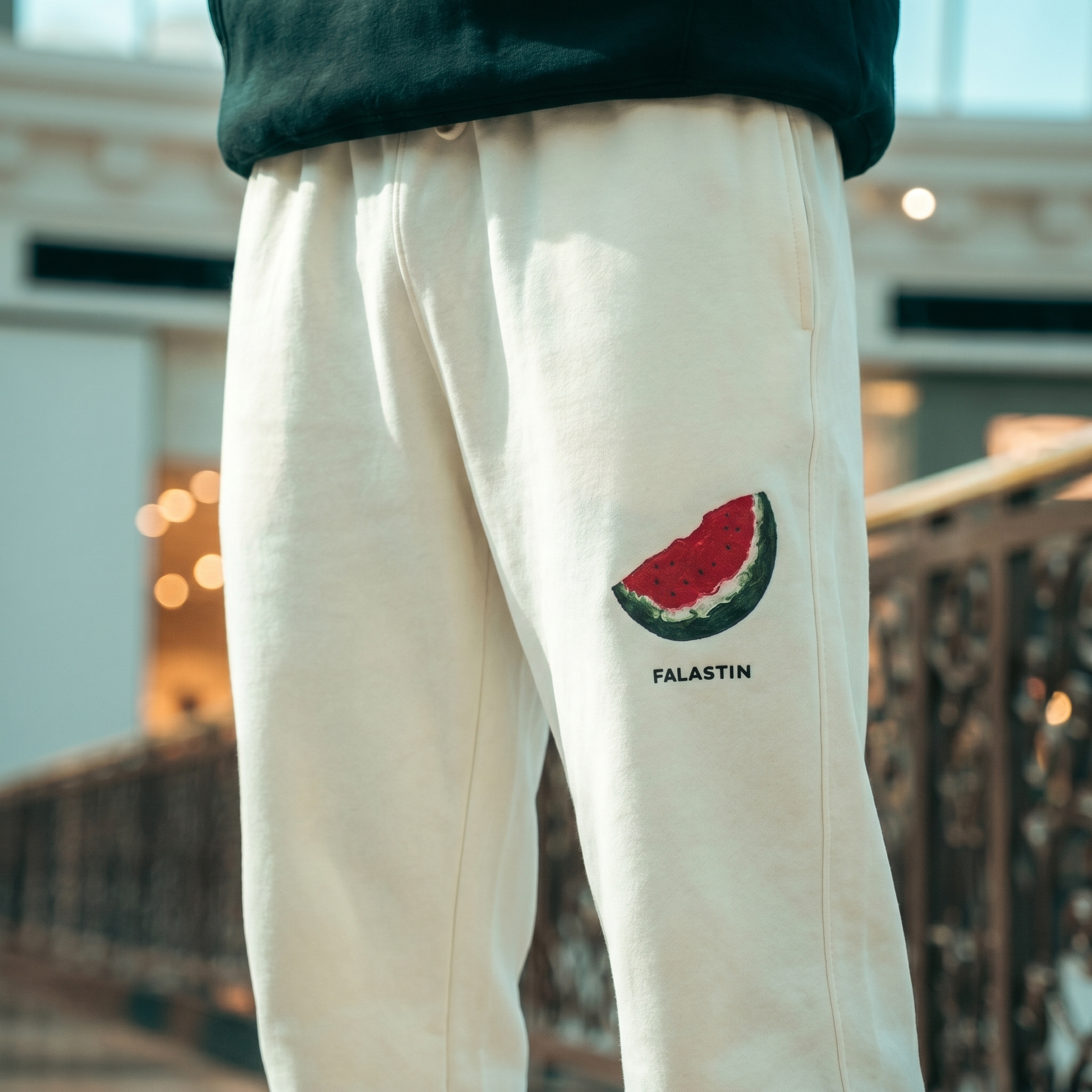 Watermelon Sweatpants, Palestinian heritage clothing by FALASTIN