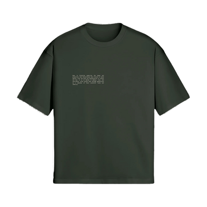 Front view of the Key of Return T-Shirt in forest by FALASTIN, featuring minimalist text that highlights the cultural significance of the key symbol in Palestinian heritage.