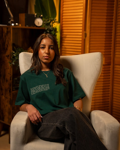 Olive Flower T-Shirt in Green — model front shot