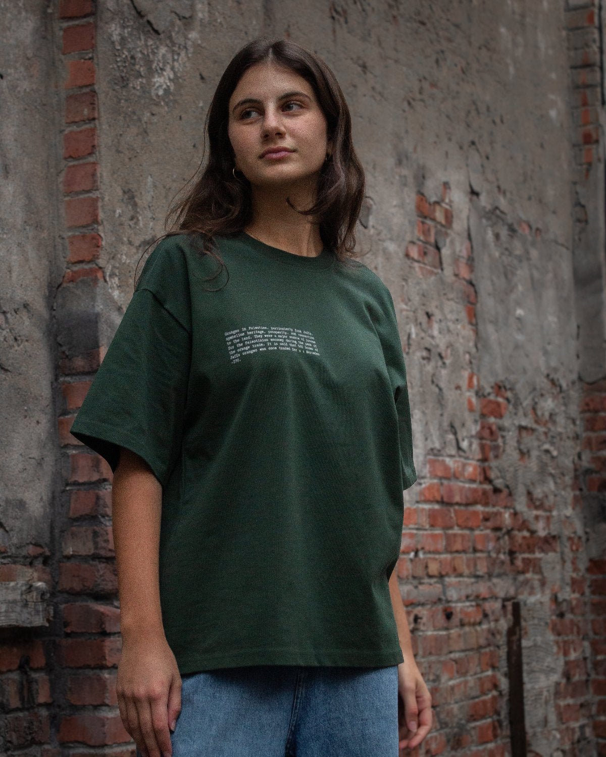 Orange Tee in Forest - FALASTIN